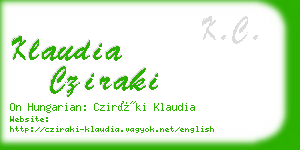 klaudia cziraki business card